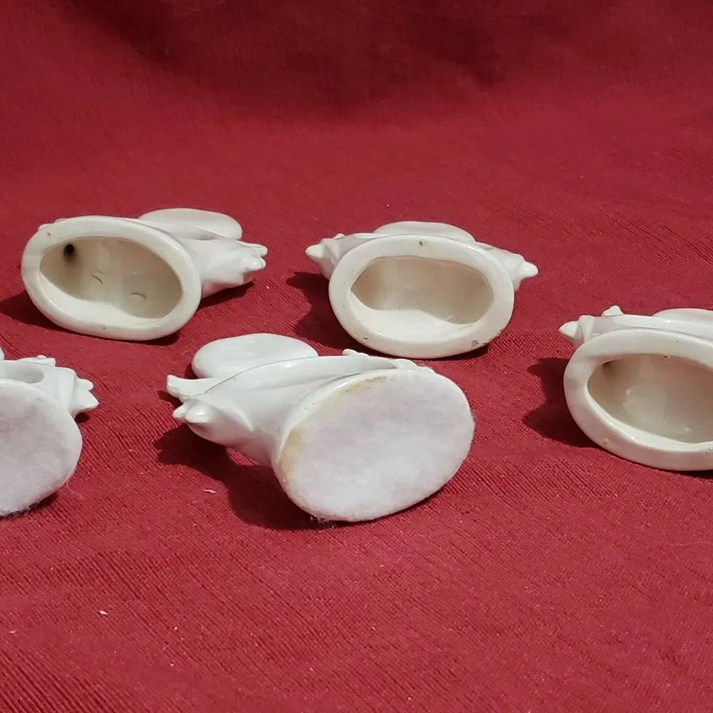 Set of 5 Napkin Rings Porcelain Angels Wing Angels Girls Cherubs